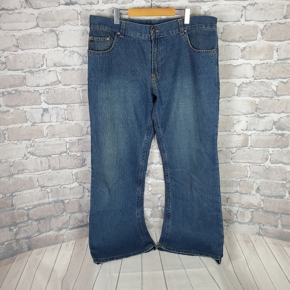 Vintage 90s Wide Leg Jeans 38W x 32L Hip Hop Y2K Streetwear - Picture 16 of 16